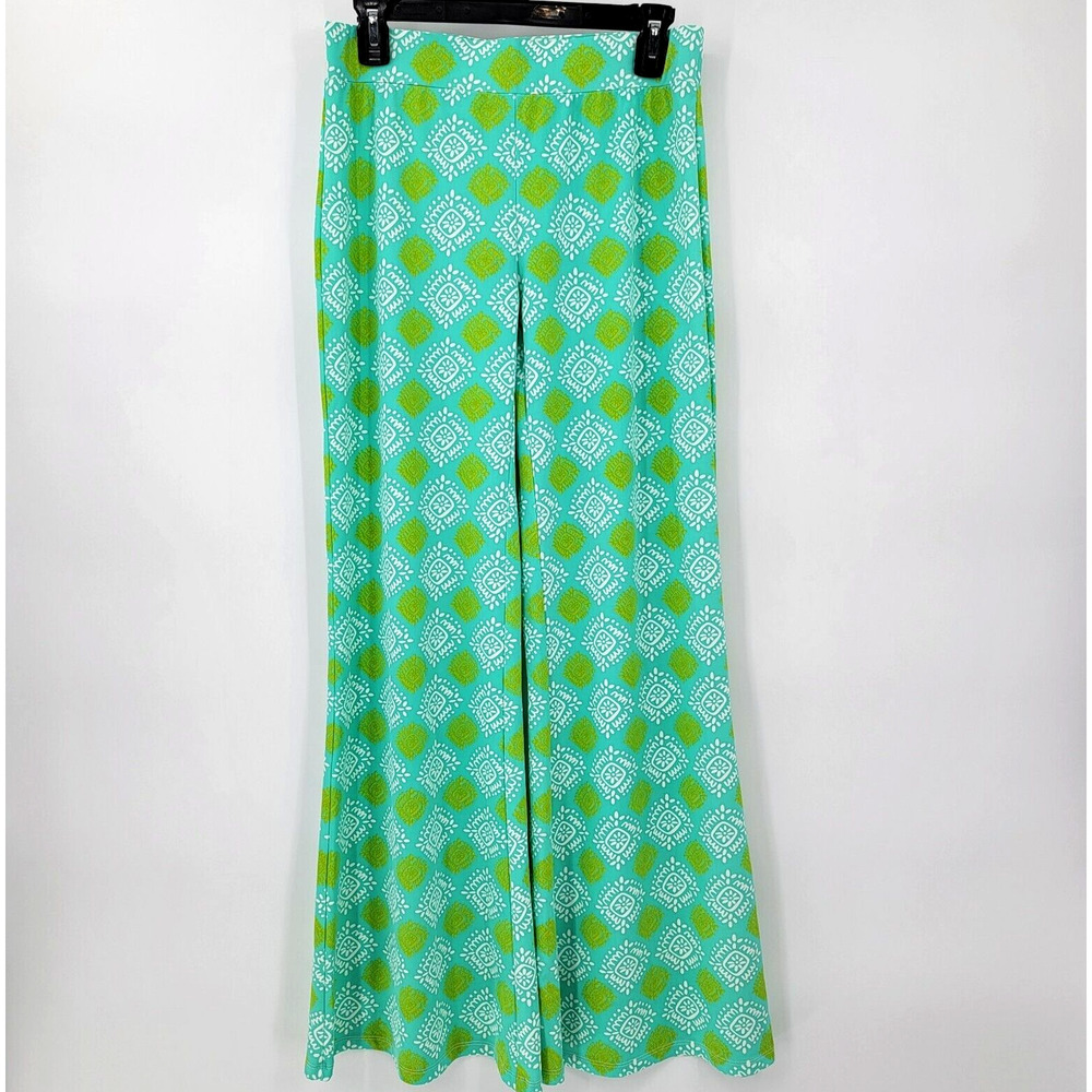 NWT All For Color Women's Small Bali Bliss Beach Stretch Flare Pants Slip On